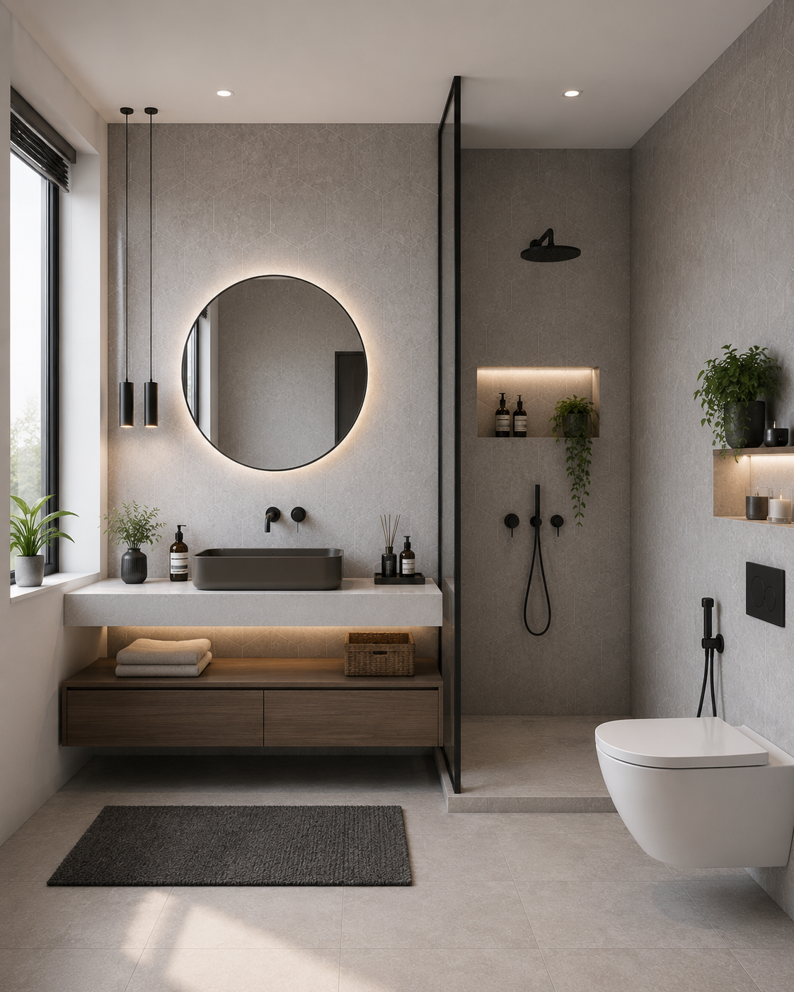 Concrete grey hexagon
