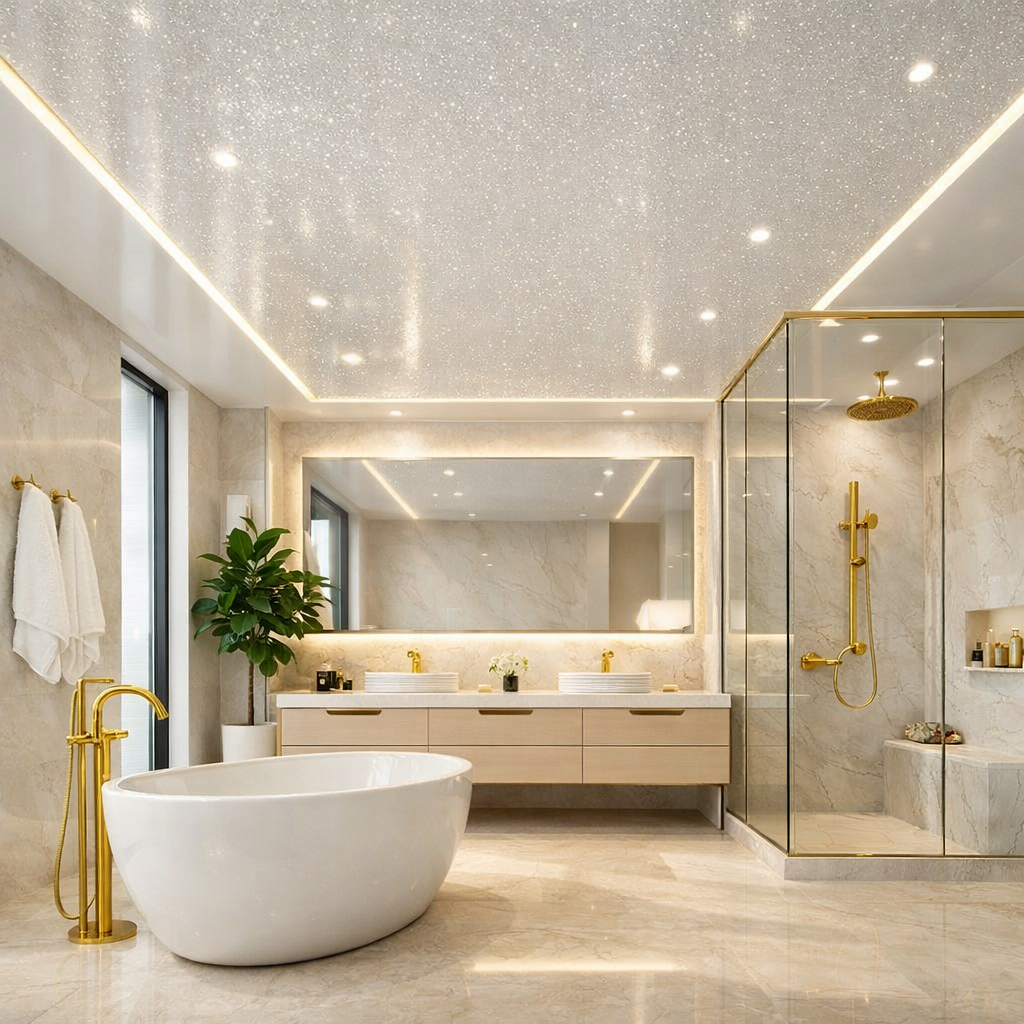 White Sparkle PVC Cladding