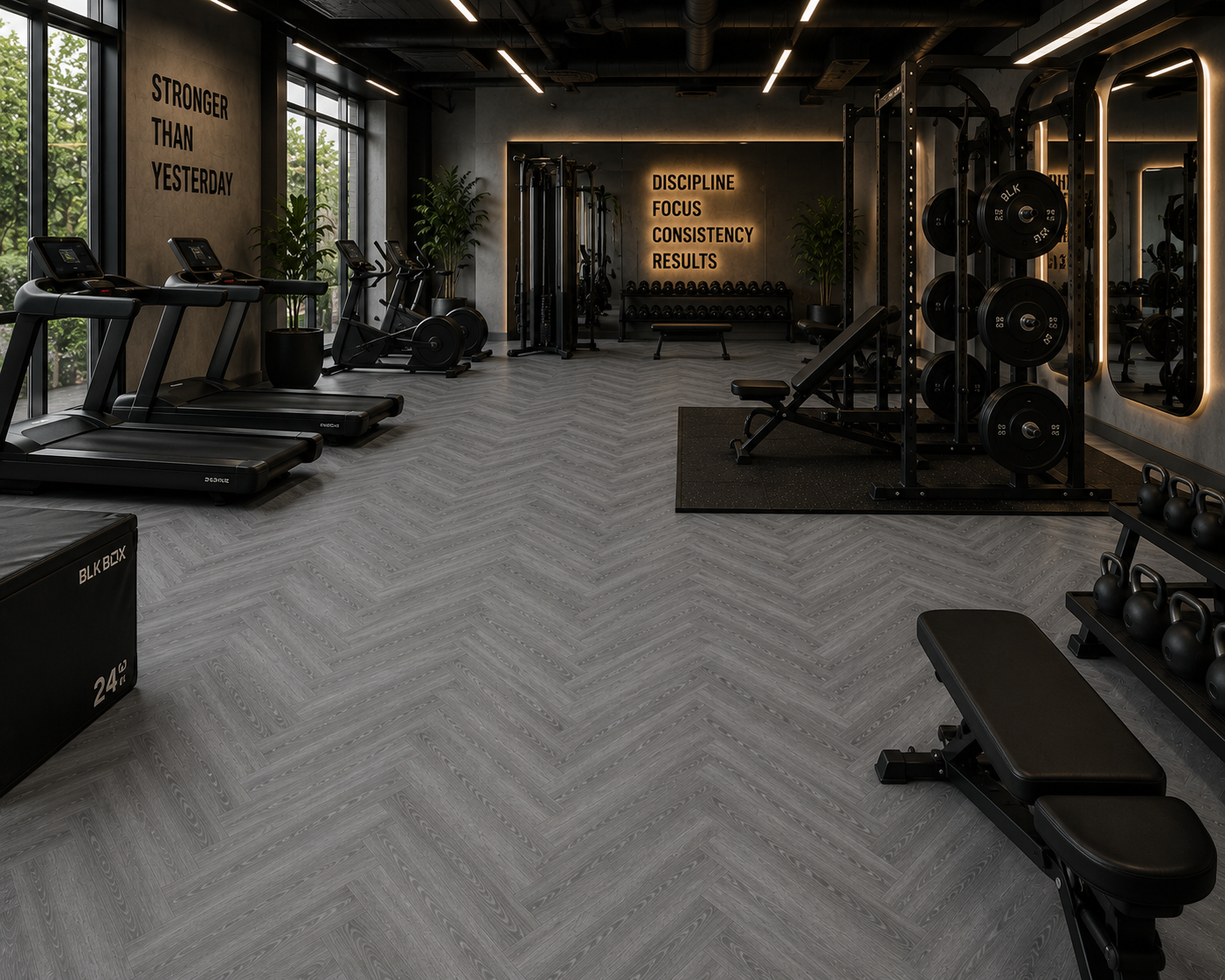 SPC CLICK FLOORING Grey Dark Harringbone  6MM  