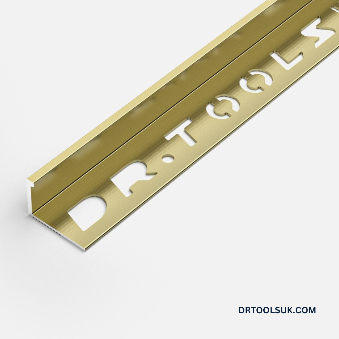12MM BRUSH GOLD ALUMINIUM TILE TRIMS 2.4M 
