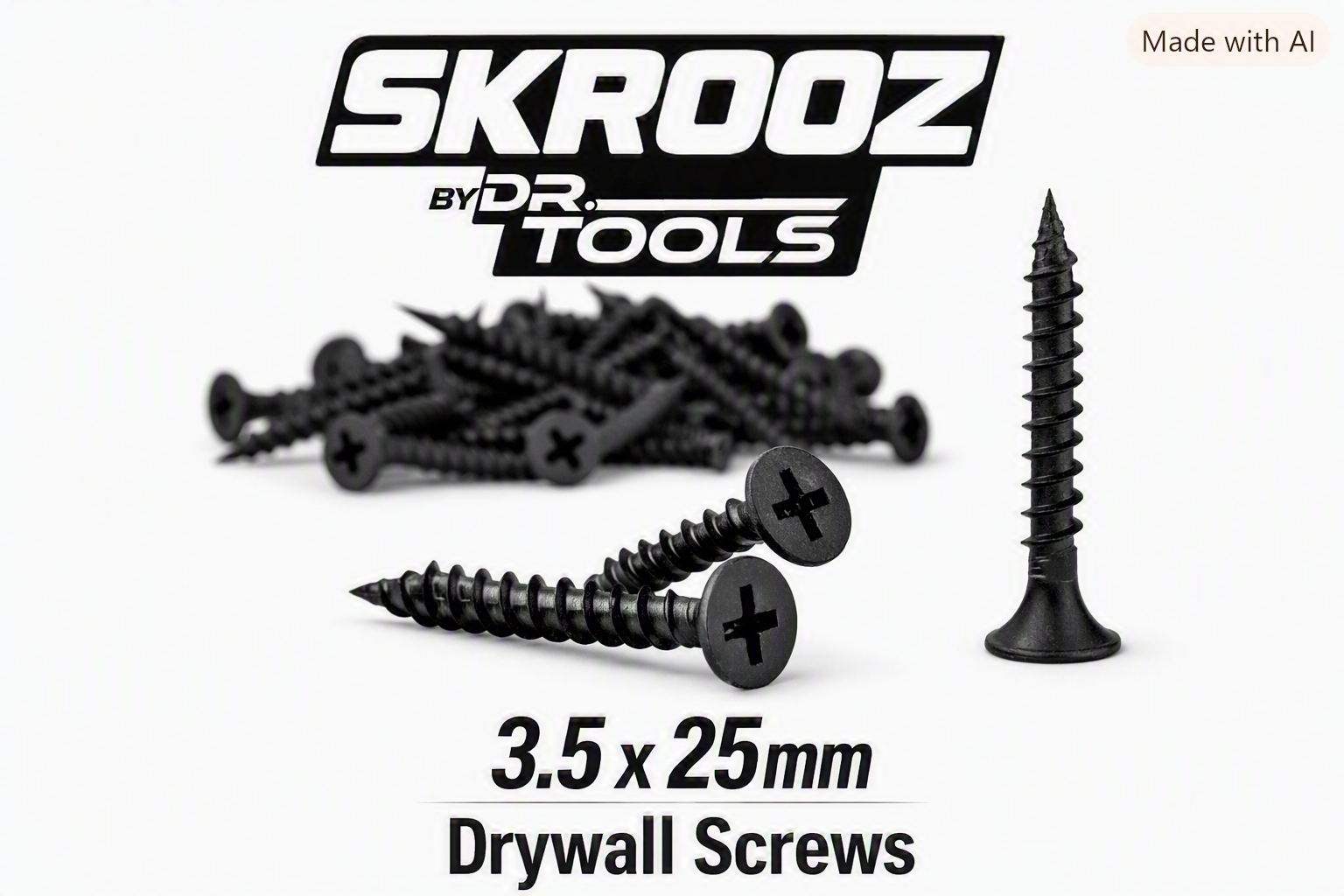DRYWALL SCREW FINE THREAD 3.5x25mm ~ 1000pcs 