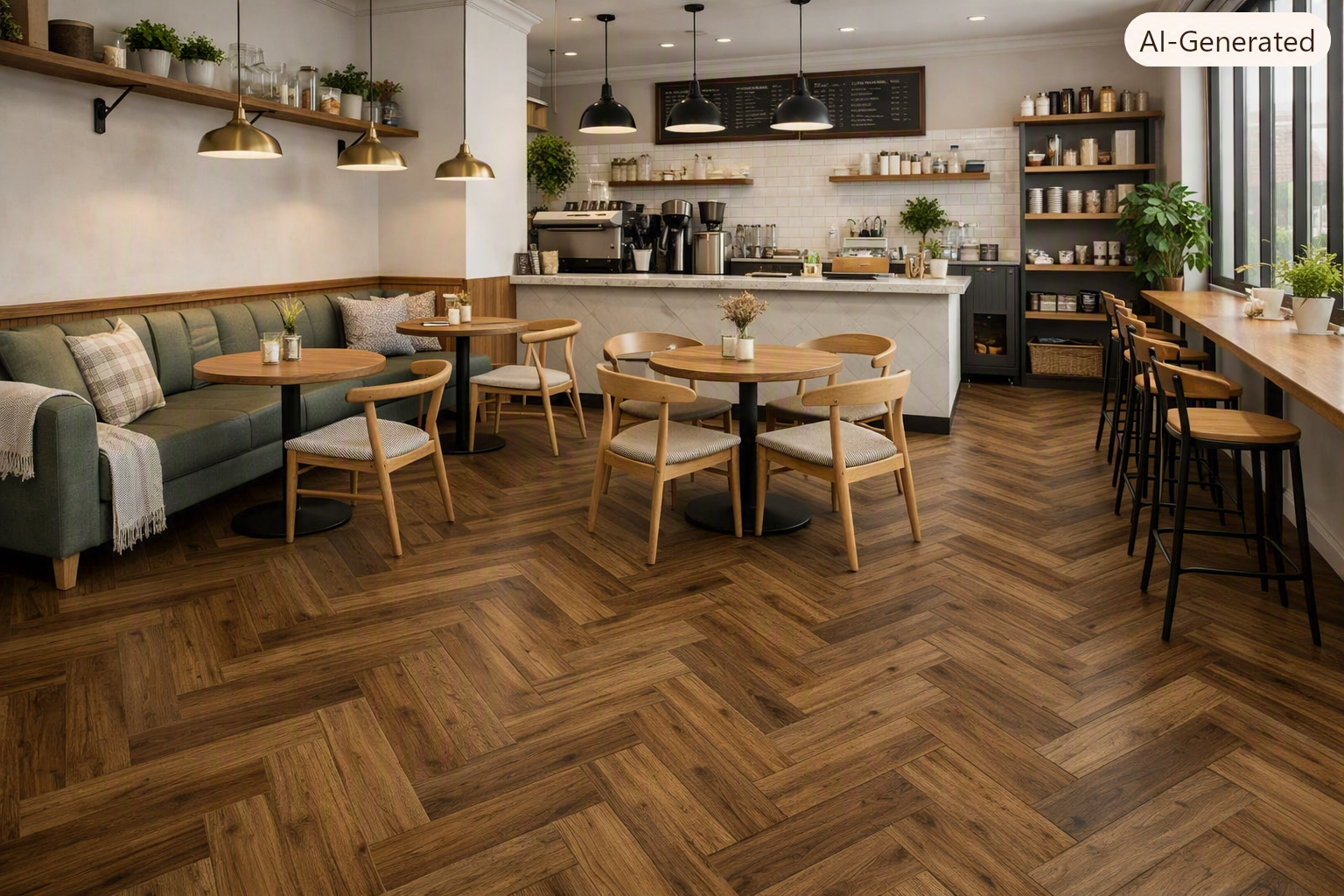 SPC CLICK FLOORING Dark Brown Harringbone 6MM 